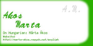 akos marta business card
